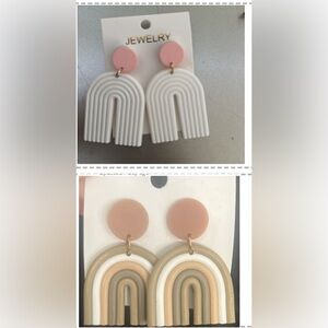 2 sets of Modern Rainbow Clay Earrings